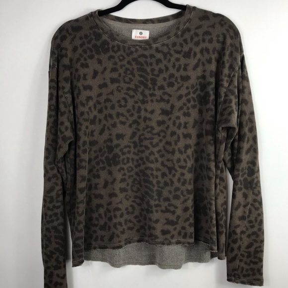 Sundry leapord print pullover sweatshirt size 1 - Picture 2 of 5